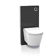 SWISS AQUA TECHNOLOGIES - Glass bâti-support pour WC suspendu, hauteur 100,3 cm, double chasse 3/6 L, noir (SATAMGBL-FR) - vignette