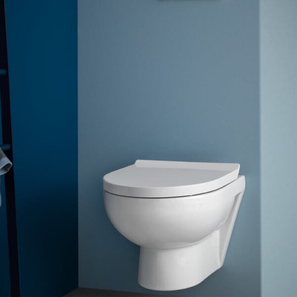 DURAVIT - Pack cuvette WC suspendu sans bride compact NO. 1 + abattant frein de chute + bâti-support + plaque noire - large