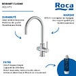 ROCA - Robinet cuisine bec standard Aquafy chromé avec cartouche filtre à eau - vignette