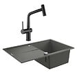GROHE - Grohe K400 Evier en quartz composite avec égouttoir réversible 780x500 mm + Ceramia Timeless mitigeur (G31639TML1BM-SET) - vignette