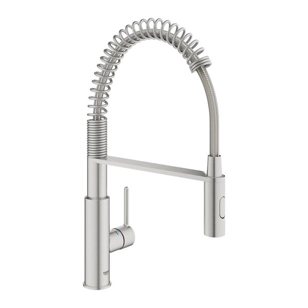 GROHE - Mitigeur monocommande évier avec douchette extractible, finition inox brossé Infinity (30614DC0) - large