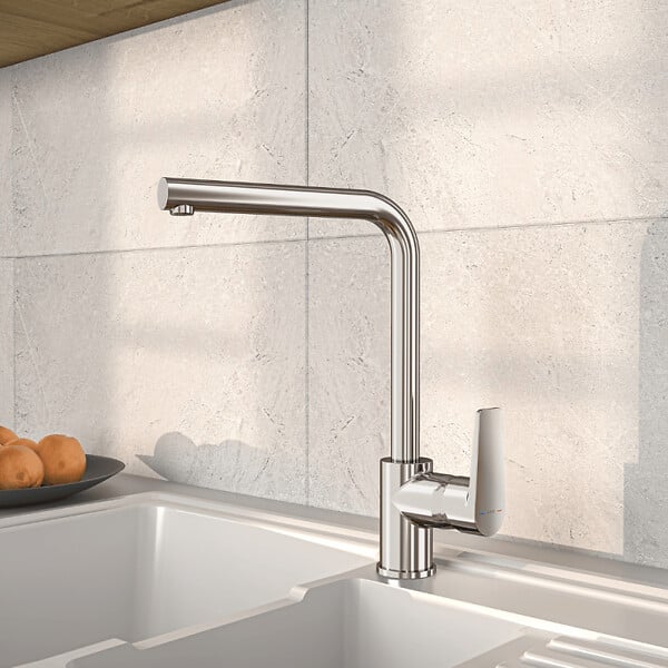 VITRA - Robinet de cuisine bec haut VitrA Flow Square chromé - large