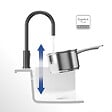 VILLEROY ET BOCH - Robinet cuisine  Umbrella flex + Distributeur de savon Noir mat - vignette