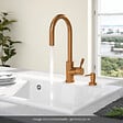 VILLEROY ET BOCH - Robinet cuisine  Umbrella flex + Distributeur de savon Bronze - vignette