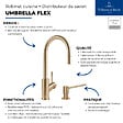 VILLEROY ET BOCH - Robinet cuisine  Umbrella flex + Distributeur de savon Or mat - vignette