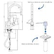 VILLEROY ET BOCH - Robinet cuisine  Umbrella flex + Distributeur de savon Or mat - vignette