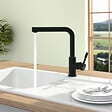 VILLEROY ET BOCH - Robinet cuisine avec douchette  Steel Shower window noir mat - vignette