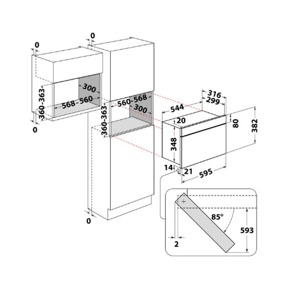 WHIRLPOOL - Micro-ondes encastrable 22 L, 750 W, sécurité enfant, acier inoxydable (MBNA910X) - large
