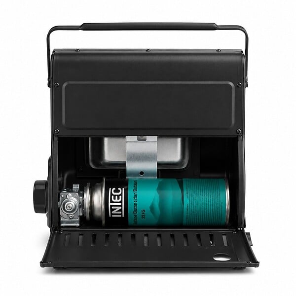 INTEC - Chauffage à Gaz Portable 1700W Fuego + 8 Cartouches Butane EN417 Piezo HSC ODS Anti-Basculement INTEC - large