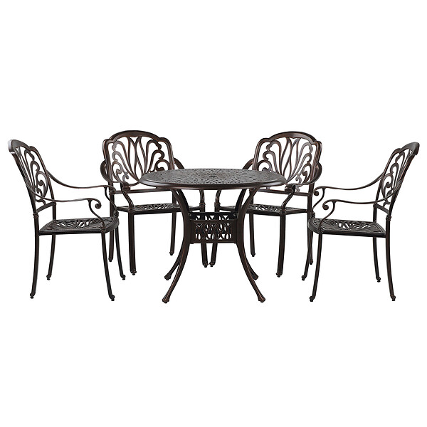 BELIANI - Salle à manger de jardin 4 places ANCONA avec coussins Métal Marron foncé - large