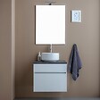 KIAMAMI VALENTINA - Meuble De Salle De Bains Suspendu 60Cm Avec Tiroir Blanc Et Dessus Anthracite | Sole - vignette