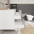 KIAMAMI VALENTINA - Meuble De Salle De Bain Tiroirs Gris Mat, Côtés En Chêne Blanc 100Cm | Magnolia - vignette