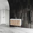 KIAMAMI VALENTINA - Meuble De Salle De Bain Suspendu 100Cm Chêne Doré Sans Miroir | Cortina - vignette