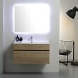 KIAMAMI VALENTINA - Armoire De Salle De Bains Murale Moderne 90Cm Puits En Chêne Avec Miroir | Sole - vignette