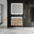 KIAMAMI VALENTINA - Meuble De Salle De Bains Avec Vasque 80Cm Chêne Doré Cannelé | Cortina - vignette