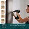 VOUNOT - Lot de 2 panneaux acoustiques muraux Tasseaux en bois MDF avec feutre noir 120x60x2.1cm chêne foncé - vignette