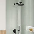 VILLEROY ET BOCH - Support mural pour douchette avec raccordement  Universal Showers rond noir mat - vignette