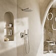 VILLEROY ET BOCH - Support mural pour douchette avec raccordement  Universal Showers rond nickel brossé - vignette