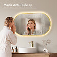EMKE - EMKE Miroir de salle de bain LED Ovale Cadre Doré Brossé 45x75 cm, Anti-buée, Interrupteur tactile, 3 couleurs de lumière réglable, Mémoire - vignette