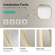 EMKE - EMKE Miroir de salle de bain LED Ovale Cadre Doré Brossé 45x75 cm, Anti-buée, Interrupteur tactile, 3 couleurs de lumière réglable, Mémoire - vignette