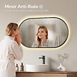 EMKE - EMKE Miroir de salle de bain LED Ovale Cadre Noir 45x75 cm, Anti-buée, Interrupteur tactile, 3 couleurs de lumière réglable, Mémoire - vignette