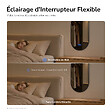 EMKE - EMKE Miroir de salle de bain LED Ovale Cadre Noir 45x75 cm, Anti-buée, Interrupteur tactile, 3 couleurs de lumière réglable, Mémoire - vignette