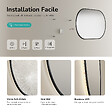 EMKE - EMKE Miroir de salle de bain LED Ovale Cadre Noir 45x75 cm, Anti-buée, Interrupteur tactile, 3 couleurs de lumière réglable, Mémoire - vignette