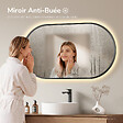 EMKE - EMKE Miroir de salle de bain LED Ovale Cadre Noir 50x90 cm, Anti-buée, Interrupteur tactile, 3 couleurs de lumière réglable, Mémoire - vignette