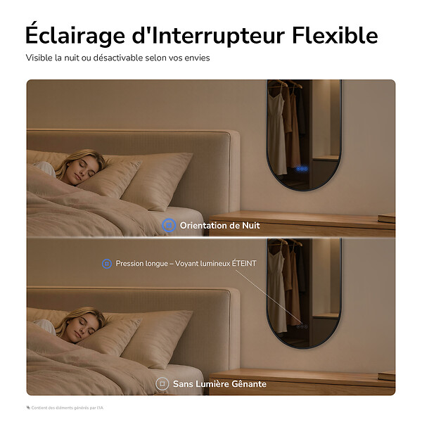 EMKE - EMKE Miroir de salle de bain LED Ovale Cadre Noir 50x90 cm, Anti-buée, Interrupteur tactile, 3 couleurs de lumière réglable, Mémoire - large