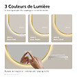 EMKE - EMKE Miroir de salle de bain LED Ovale Cadre Doré Brossé 50x90 cm, Anti-buée, Interrupteur tactile, 3 couleurs de lumière réglable, Mémoire - vignette