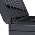 INTEC - Coffre de rangement extérieur 340L - Coffre de Jardin Anthracite 118x59x57cm - Poignées de transport - Cadenassable - vignette