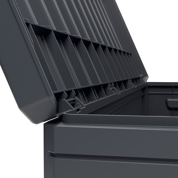 PROGARDEN - Coffre de rangement extérieur 340L - Coffre de Jardin Anthracite 118x59x57cm - Poignées de transport - Cadenassable - large