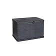 INTEC - Coffre de rangement extérieur 170L - Coffre de Jardin Anthracite dimensions 78L x 55l x 52H cm - Résine - Poignées de transport - vignette