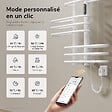 EMKE - EMKE Sèche-serviettes électrique 66x70 cm 375W, WiFi TUYA Alexa, Tubes ronds, Chauffage fibre de carbone, Blanc brillant - vignette