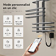 EMKE - EMKE Sèche-serviettes électrique 66x70 cm 375W, WiFi TUYA Alexa, Tubes ronds, Chauffage fibre de carbone, Gris - vignette