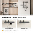 EMKE - EMKE Sèche-serviettes électrique 66x70 cm 375W, WiFi TUYA Alexa, Tubes ronds, Chauffage fibre de carbone, Gris - vignette
