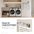 EMKE - EMKE Sèche-serviettes électrique 66x58cm 135W, Étagère et Barres Rotatives, WiFi TUYA Alexa, Chauffage Fibre de Carbone, Blanc - vignette