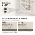 EMKE - EMKE Sèche-serviettes électrique 66x58cm 135W, Étagère et Barres Rotatives, WiFi TUYA Alexa, Chauffage Fibre de Carbone, Blanc - vignette