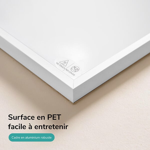 EMKE - EMKE Radiateur Infrarouge 600W, Panneau Chauffant Mural 100,5x59,5cm avec Thermostat WiFi Connecté, Blanc - large