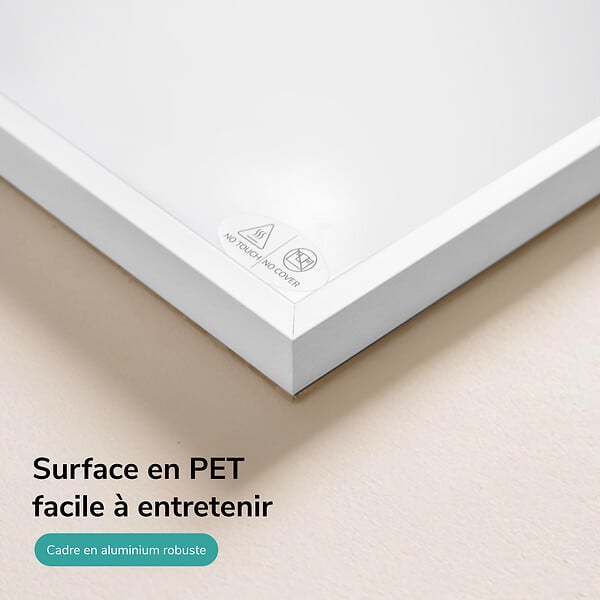 EMKE - EMKE Radiateur Infrarouge 1200W, Panneau Chauffant Mural 119,5x59,5cm avec Thermostat WiFi Connecté, Blanc - large