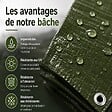 VITO - Bâche de protection 5 x 3 m Verte Etanche Protection Anti UV VITO - vignette
