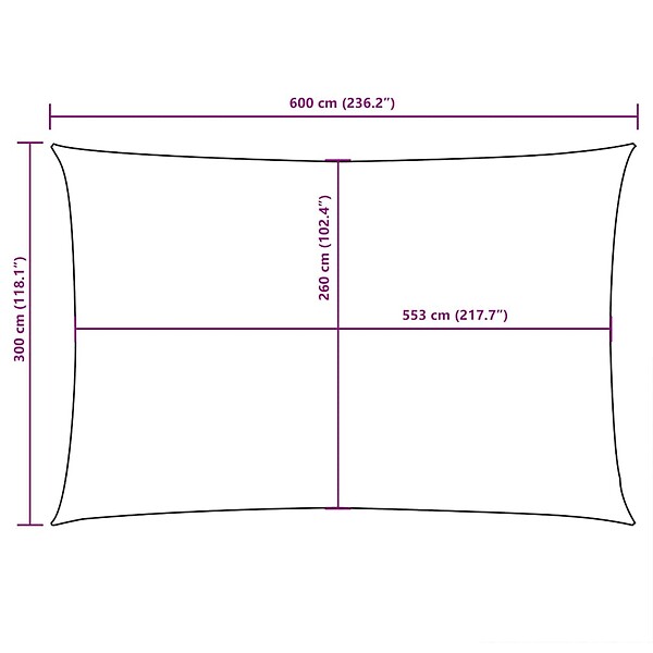 VIDAXL - vidaXL Voile de parasol tissu oxford rectangulaire 3x6 m beige - large