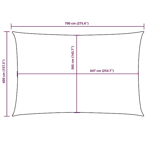 VIDAXL - vidaXL Voile de parasol tissu oxford rectangulaire 4x7 m anthracite - large