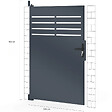 ID MARKET - Portillon 105 x 160 cm en acier ajouré gris anthracite - vignette