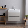 KIAMAMI VALENTINA - Meuble De Salle De Bain 60Cm 2 Tiroirs Gris Perle Avec Lavabo | Valentina - vignette