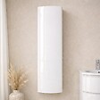 KIAMAMI VALENTINA - Colonne De Salle De Bain Suspendue Blanc Brillant Moderne Gain De Place Porte Courbe | Los Angeles - vignette