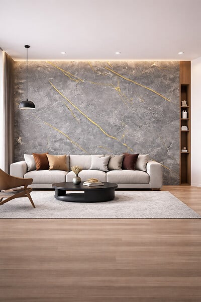 PROTOCOLE HOME - Panneau mural PVC effet marbre Protocole Home 122 x 260 cm, ép. 3 mm - large