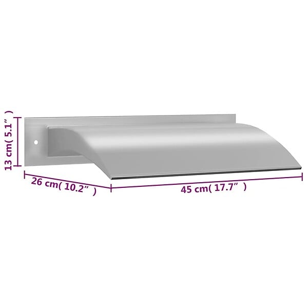 VIDAXL - vidaXL Fontaine de piscine argenté 45x26x13 cm acier inoxydable - large