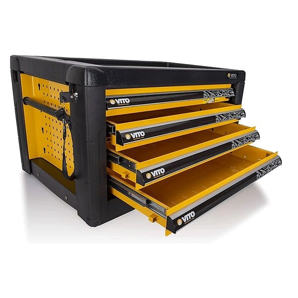 VITO - Etabli de travail + module 4 tiroirs Plateau 150 x 78cm Anti rayures 4 pieds réglables Charge 2000 kg VITO - large