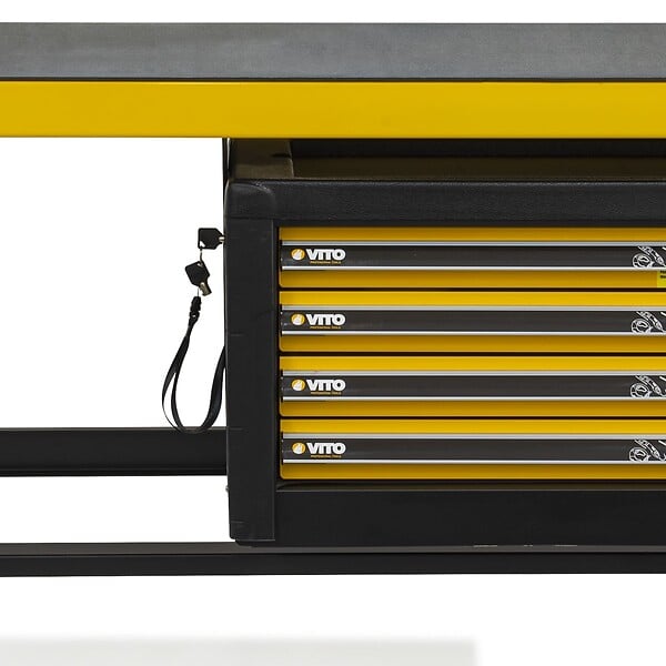 VITO - Etabli de travail + module 4 tiroirs Plateau 150 x 78cm Anti rayures 4 pieds réglables Charge 2000 kg VITO - large